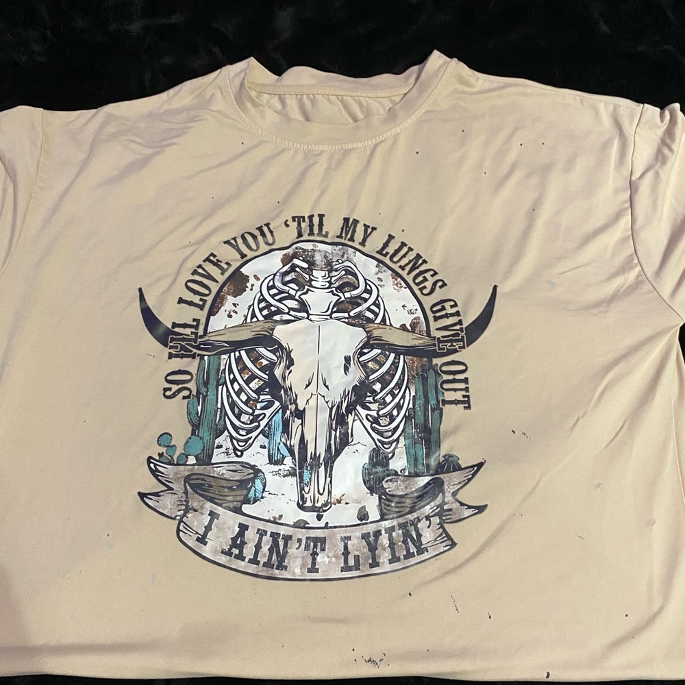 Men's Beige Graphic T-Shirt